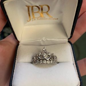 J. B. Robinson sterling silver tiara ring. About 2cm wide.